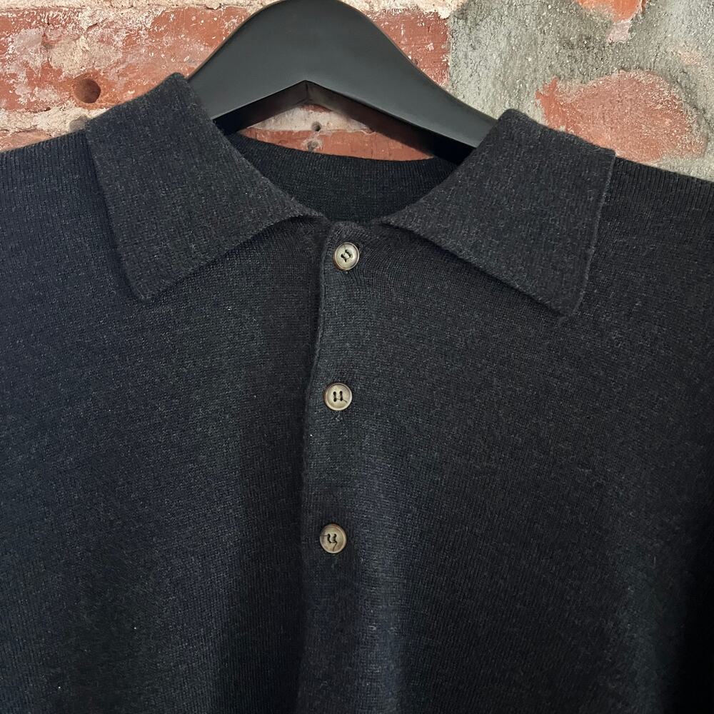 VTG Brooks Brothers Made in Italy Merino Wool Men's Charcoal Sweater 26x29